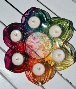 50%off🔥LARGE CHAKRA LOTUS 6 T LIGHT CANDLE HOLDER-made by me