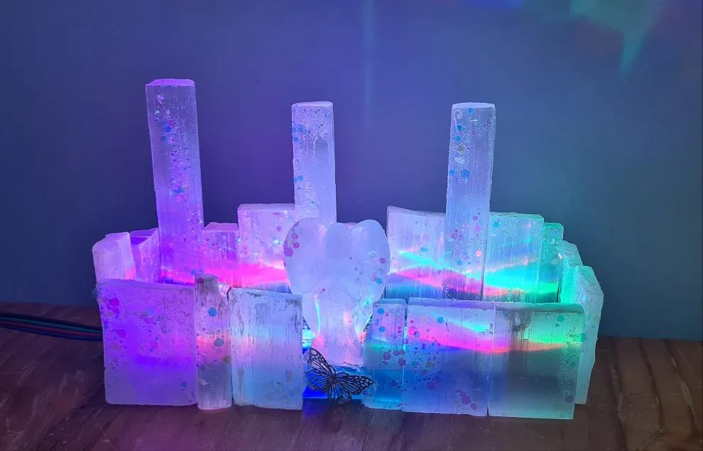 ANGELIC SELENITE CRYSTAL LAMP made by me