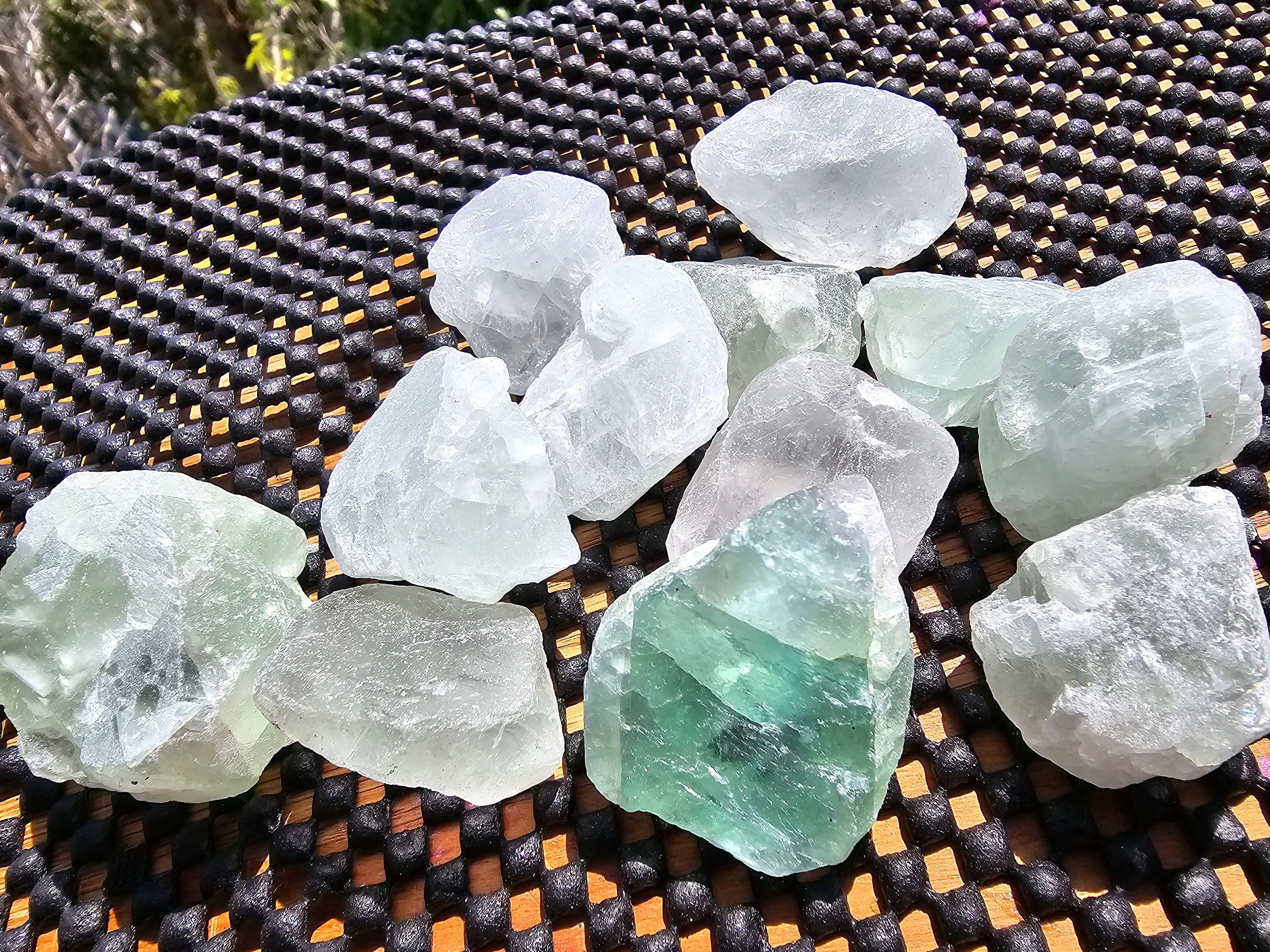 BAG OF GREEN FLOURITE CRYSTALS