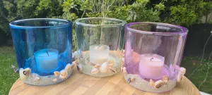 BEACHY CANDLE HOLDERS-made by me