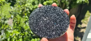 BLACK AMETHYST  ROUND COASTER SET of 4-made by me