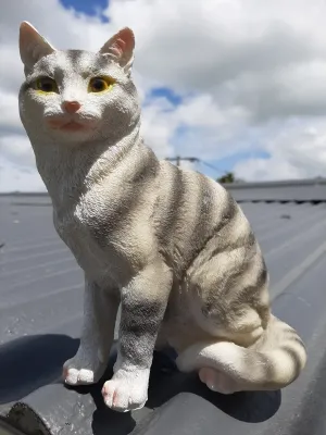 BLACK WHITE CAT FIGURINE