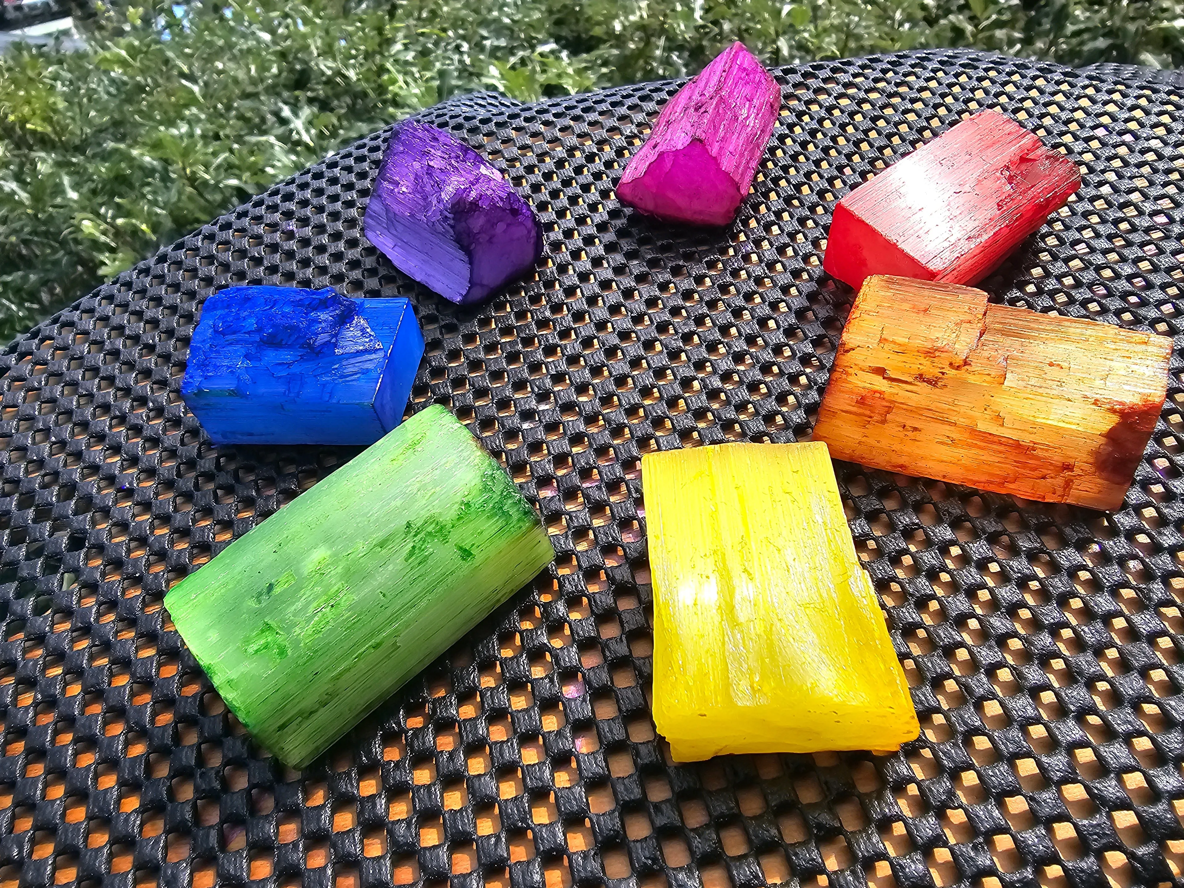 CHAKRA COLOURED CRYSTAL SETS-selenite