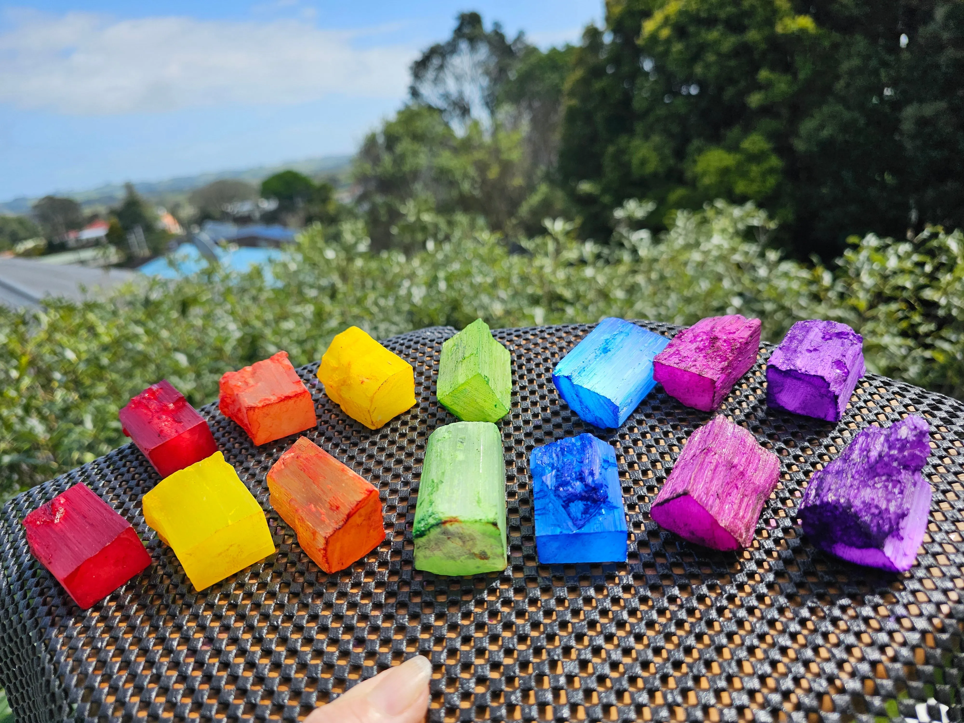 CHAKRA COLOURED CRYSTAL SETS-selenite
