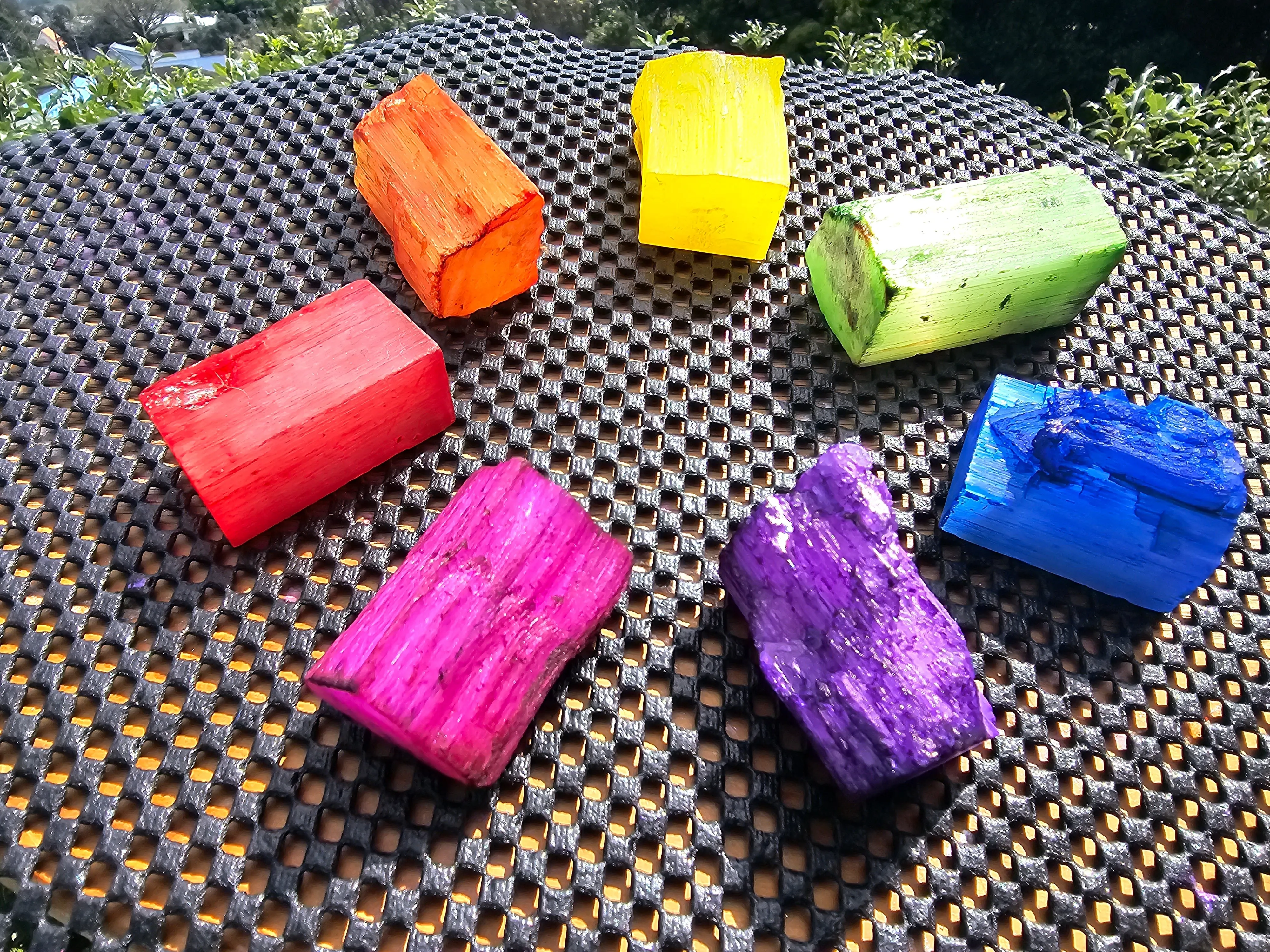 CHAKRA COLOURED CRYSTAL SETS-selenite
