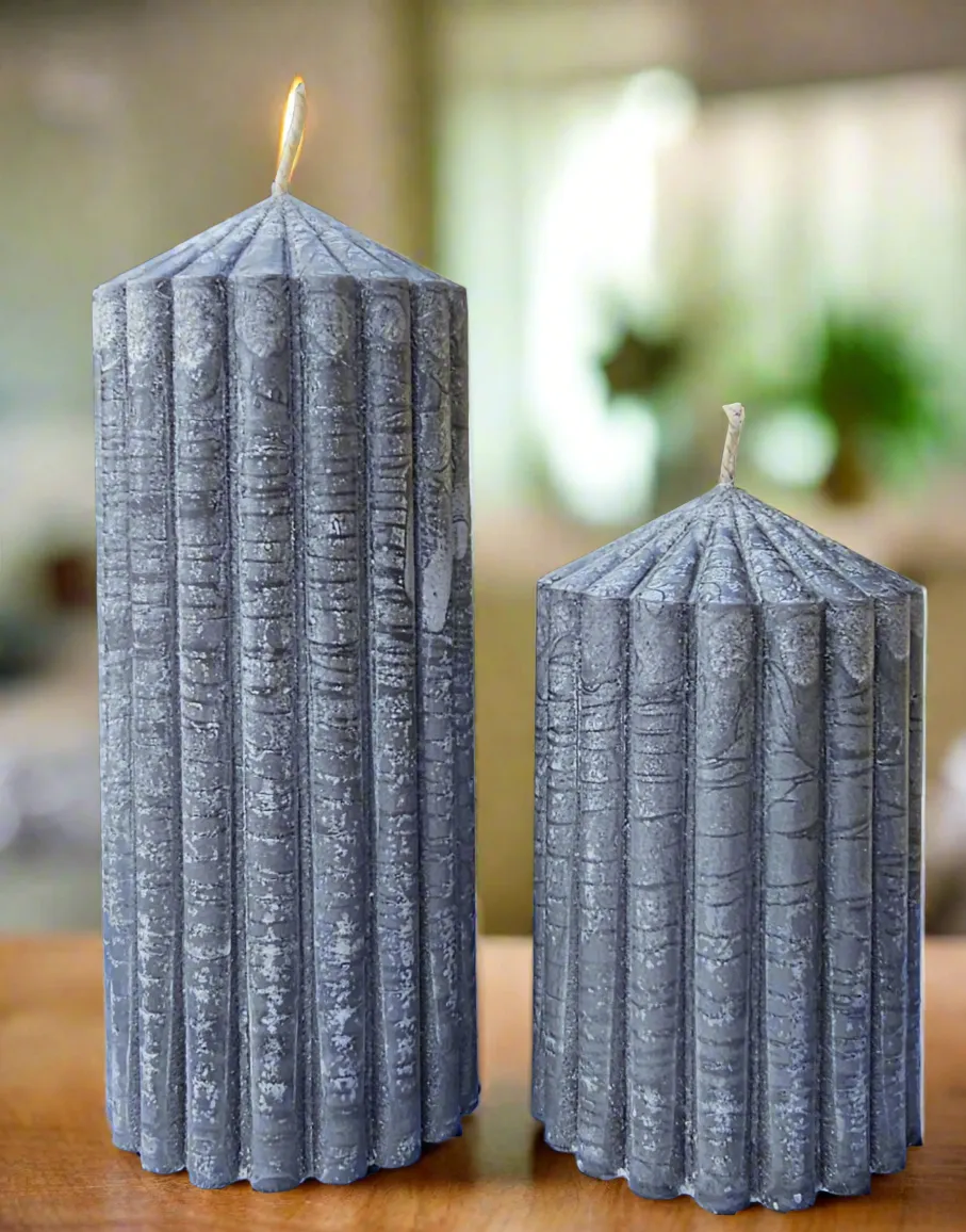 CHARCOAL RIBERRY RIVERMINT PILLAR CANDLES-buy 1 or set