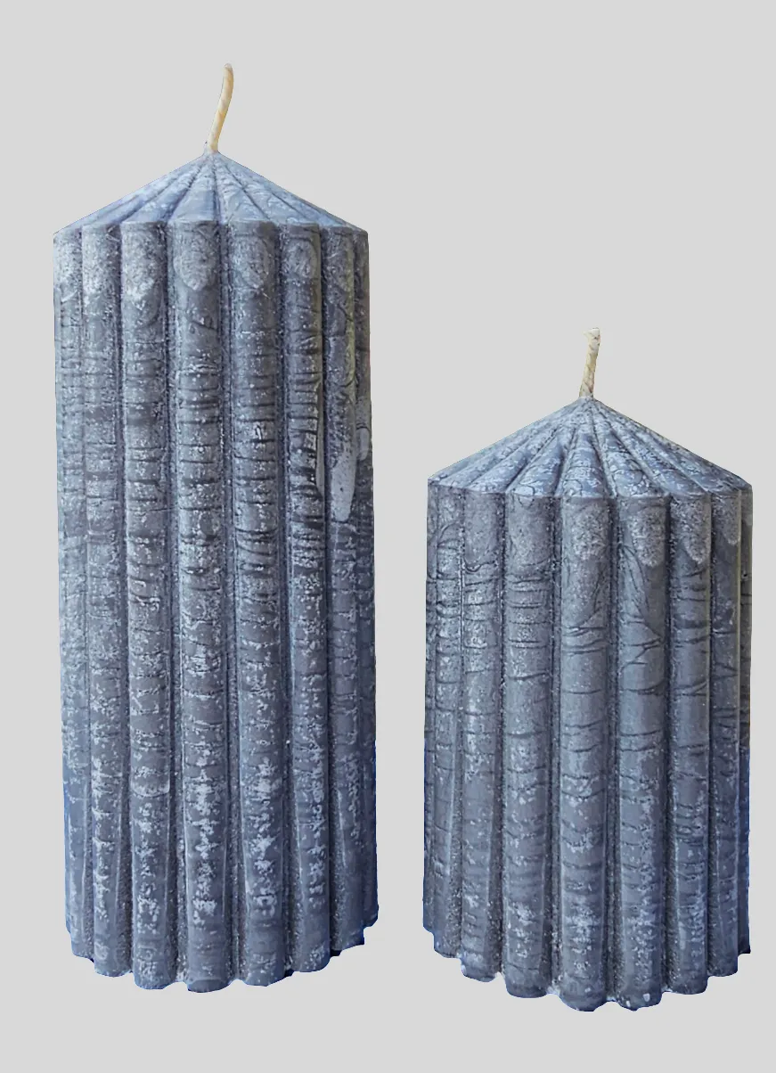CHARCOAL RIBERRY RIVERMINT PILLAR CANDLES-buy 1 or set