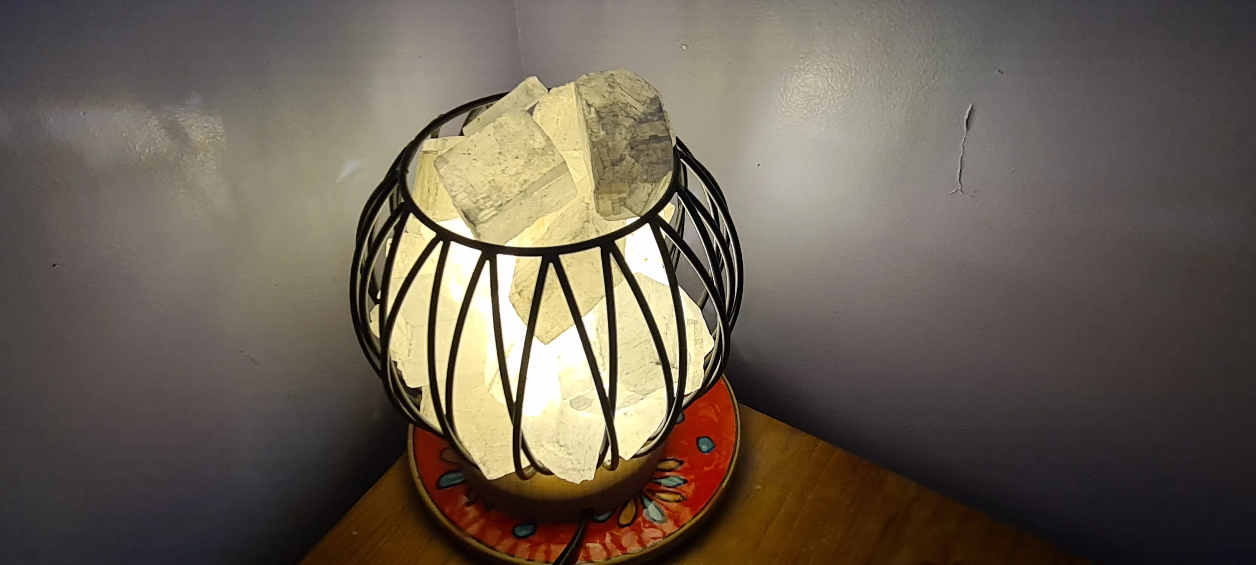 CHOOSE YOUR OWN COLOURS WITH CLEAR QUARTZ CRYSTAL  CAGE LAMP(deep soul cleanser)