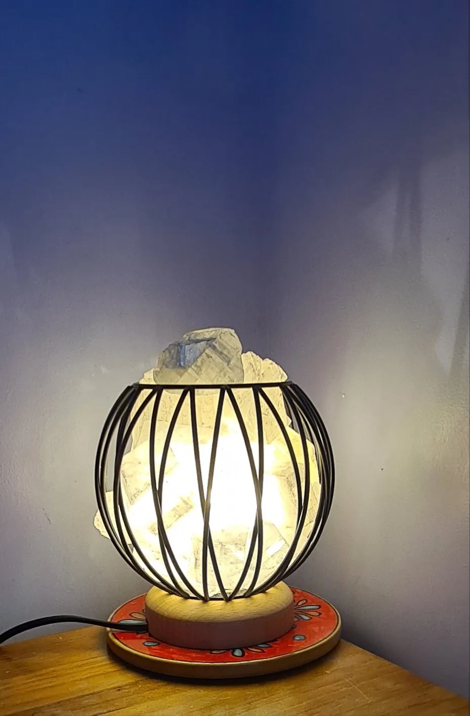 CHOOSE YOUR OWN COLOURS WITH CLEAR QUARTZ CRYSTAL  CAGE LAMP(deep soul cleanser)