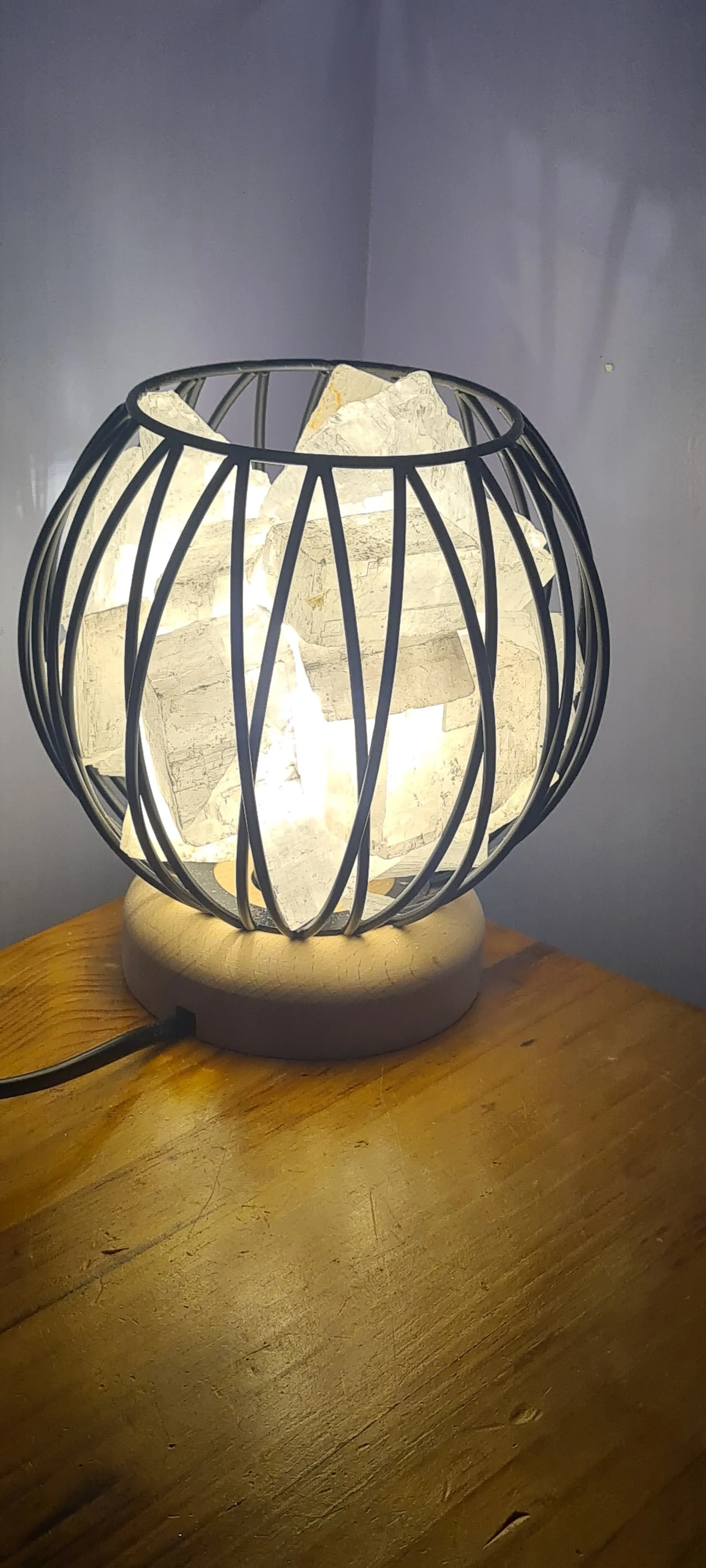 CHOOSE YOUR OWN COLOURS WITH CLEAR QUARTZ CRYSTAL  CAGE LAMP(deep soul cleanser)