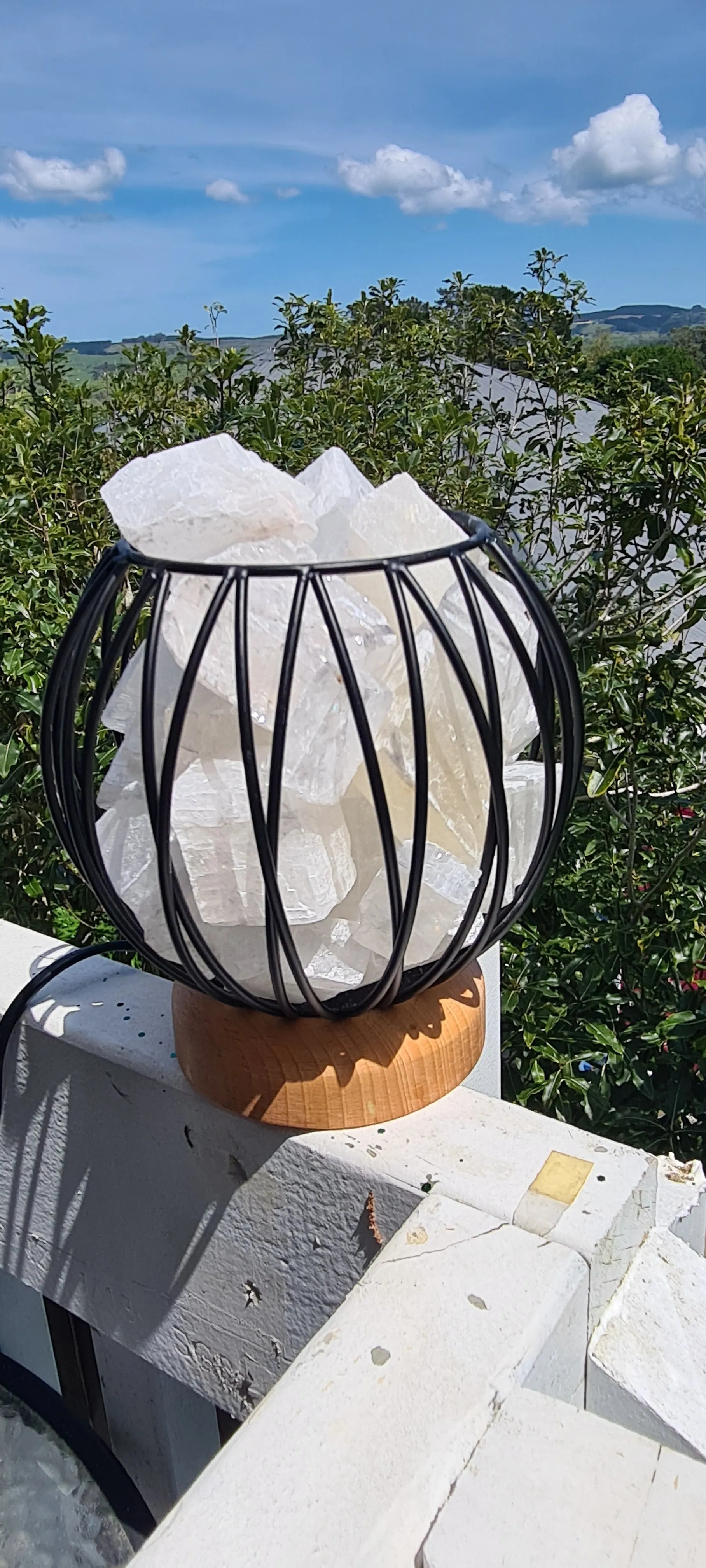 CHOOSE YOUR OWN COLOURS WITH CLEAR QUARTZ CRYSTAL  CAGE LAMP(deep soul cleanser)