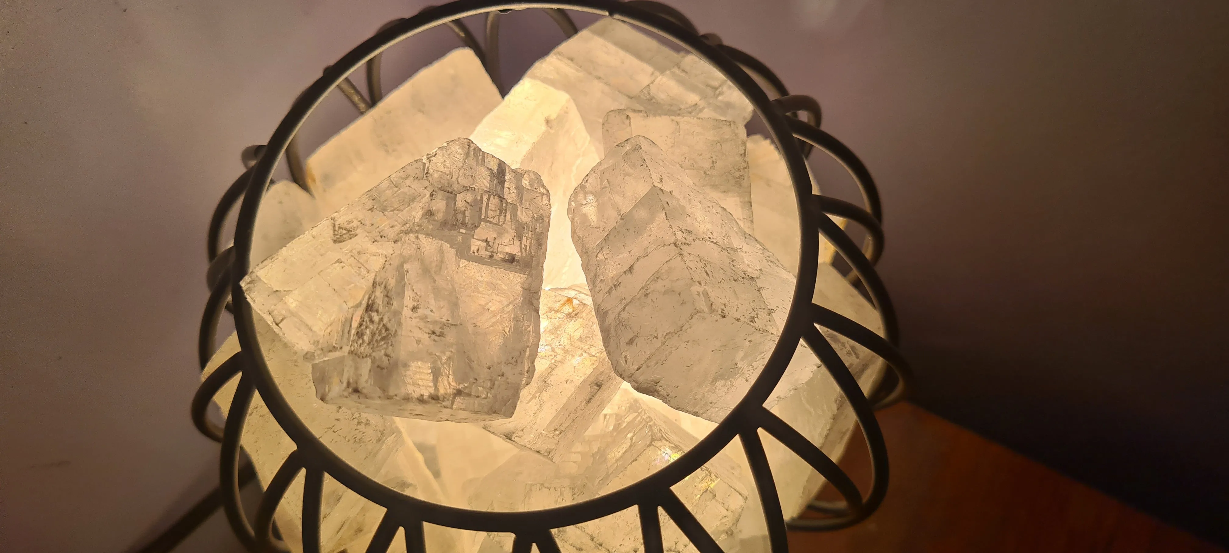 CHOOSE YOUR OWN COLOURS WITH CLEAR QUARTZ CRYSTAL  CAGE LAMP(deep soul cleanser)