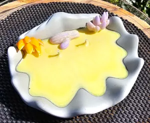 CITRONELLA CONCRETE SHELL CANDLE IN/OUTDOOR