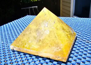 CLEAR QUARTZ & GOLD LEAF CRYSTAL PYRAMID