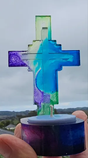 CROSS TEA LIGHT CANDLE HOLDER