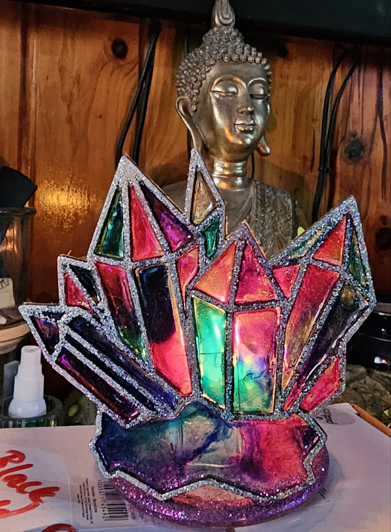 CRYSTAL CANDLE HOLDER-handmade