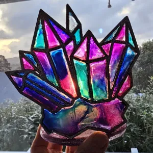CRYSTAL CANDLE HOLDER-handmade