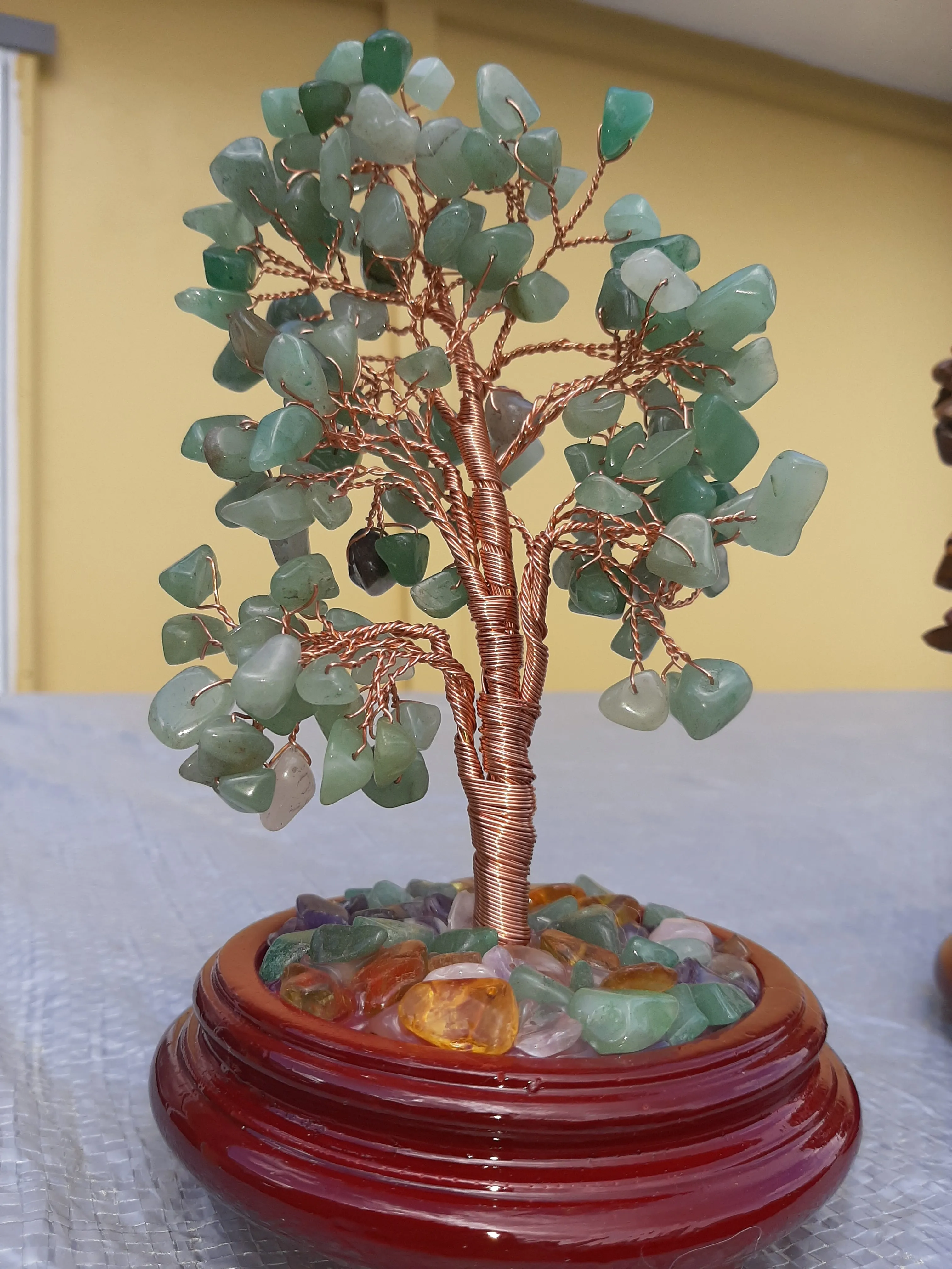 CRYSTAL GEM TREES ON WOOD/GEM BASE