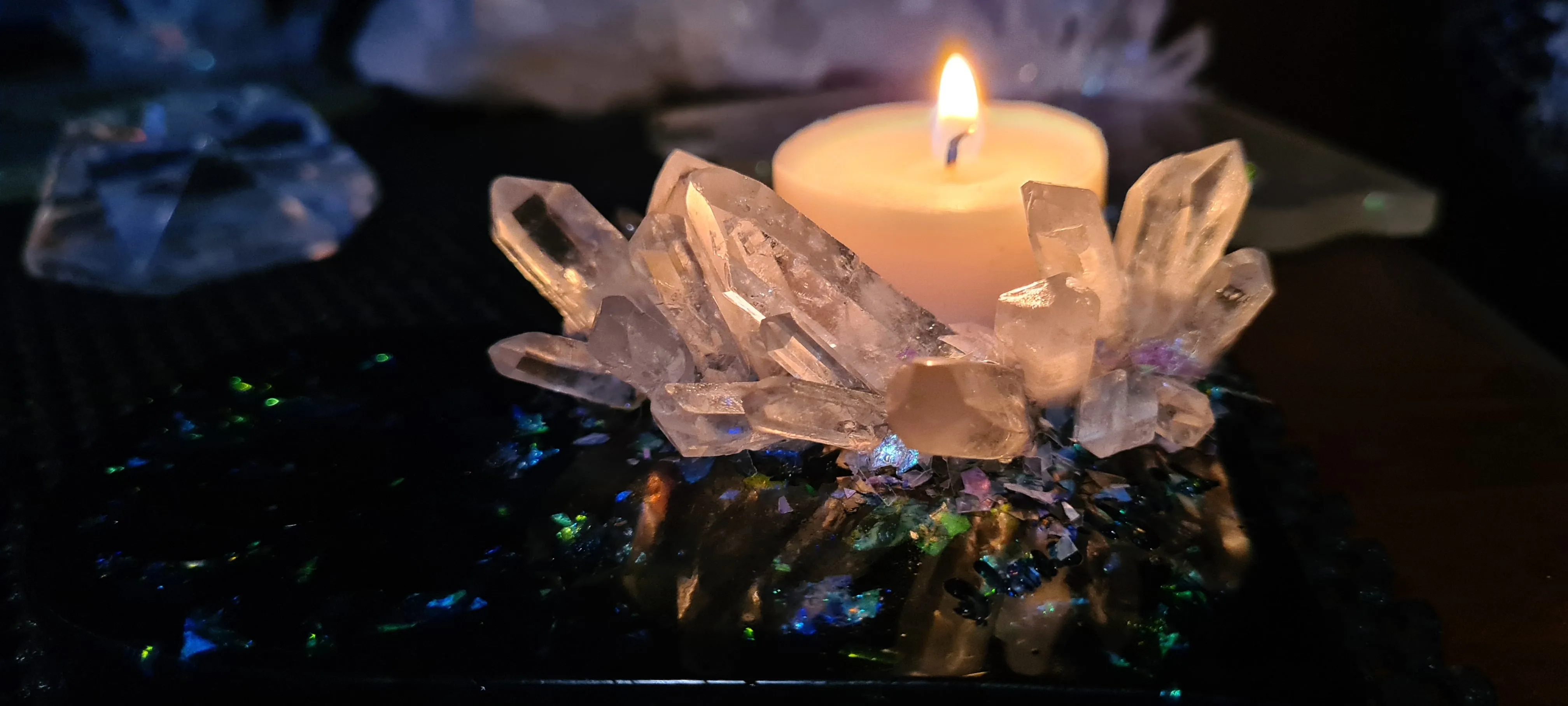 CRYSTAL HEART TEA LIGHT CANDLE HOLDERS-Made by me