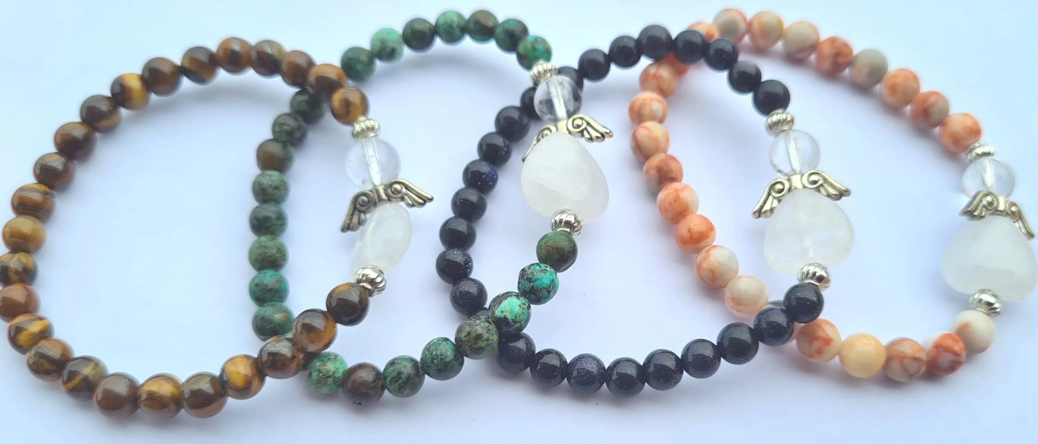 GAURDIAN ANGEL CRYSTAL BRACELETS 6 TYPES  GIFT BOXED WITH BRIEF MEANING