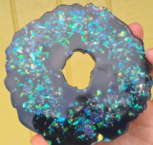 GEODE BLACK OPAL COASTER SET of 4