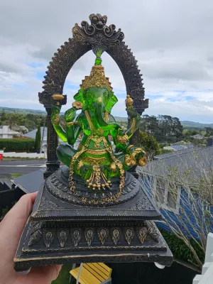 GREEN GANESHA FIGURINE