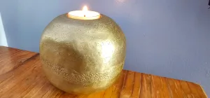 HAMMERED BALL T LIGHT CANDLE HOLDER