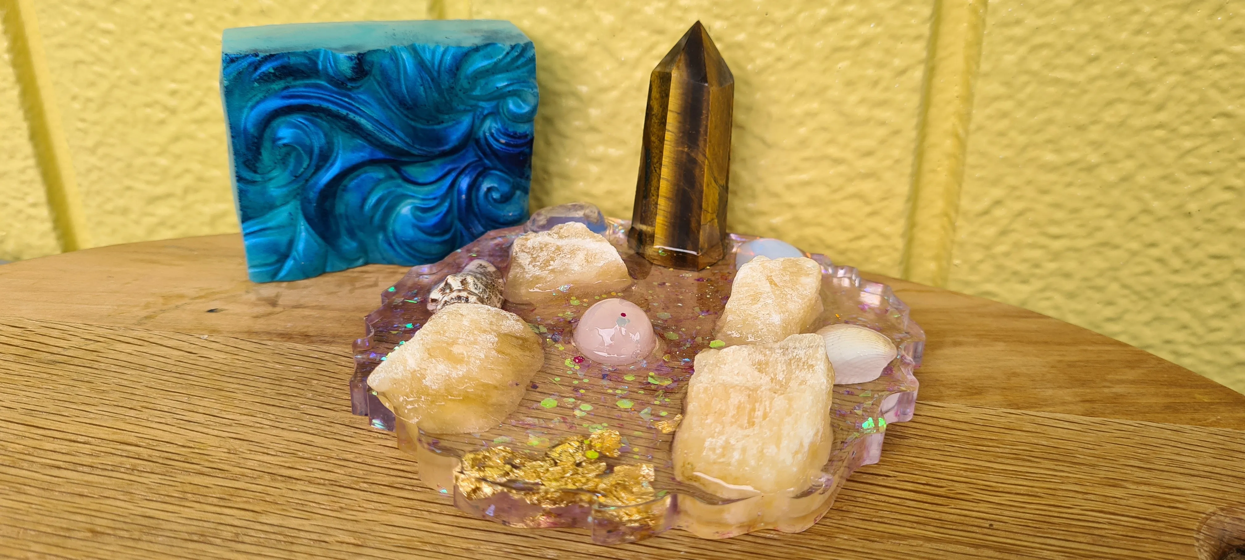 HAND MADE BY ME CRYSTAL SOAP DISHES