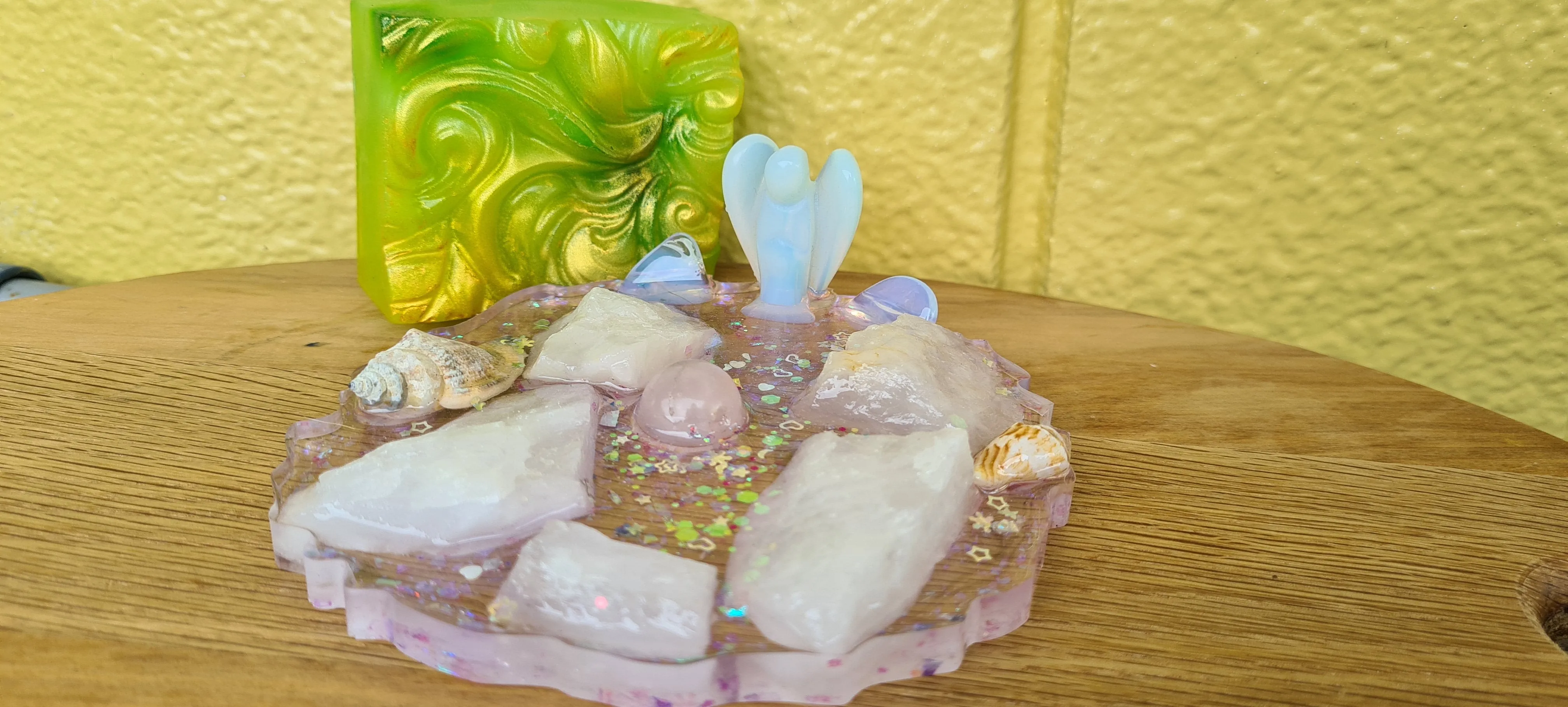 HAND MADE BY ME CRYSTAL SOAP DISHES