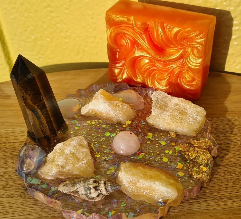 HAND MADE BY ME CRYSTAL SOAP DISHES
