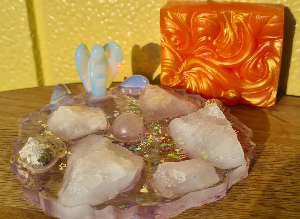 HAND MADE BY ME CRYSTAL SOAP DISHES