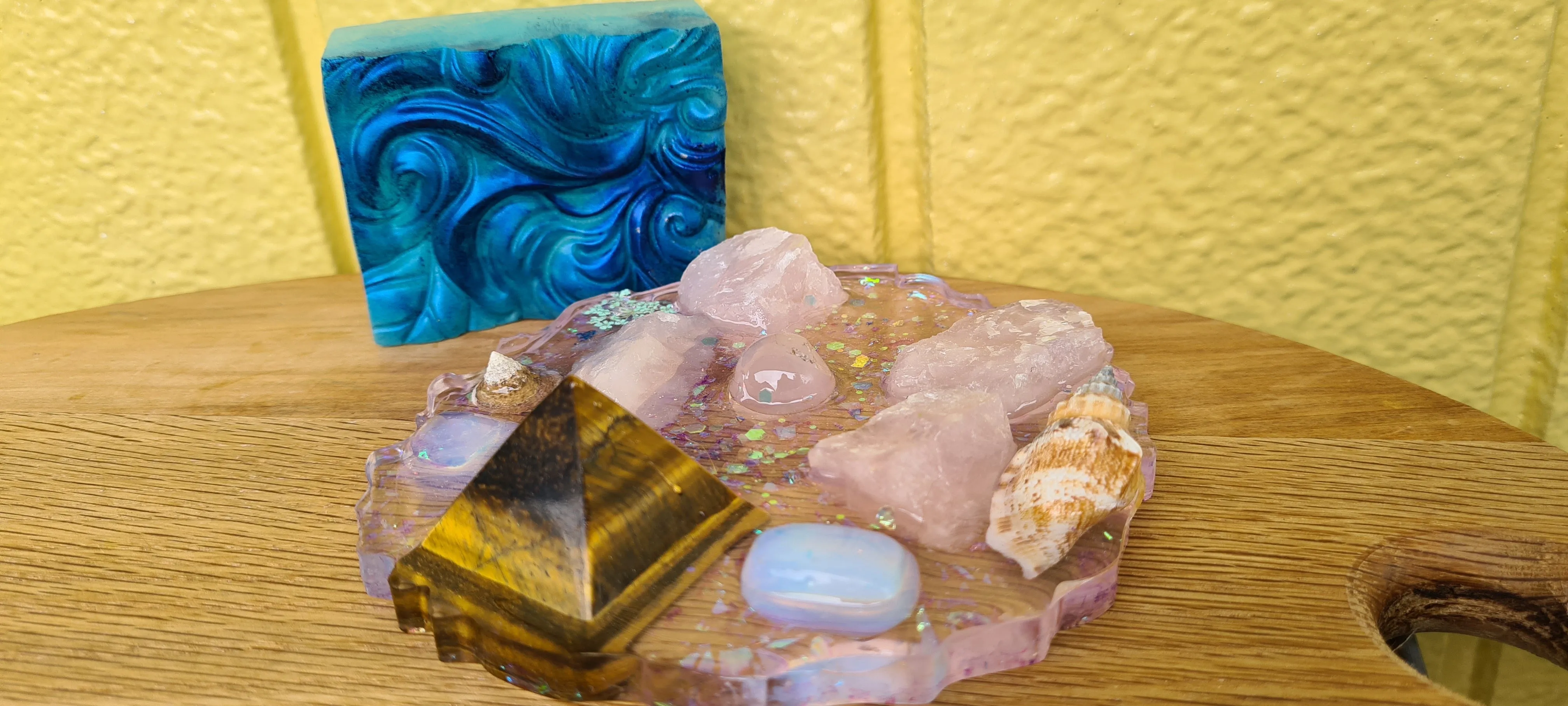 HAND MADE BY ME CRYSTAL SOAP DISHES