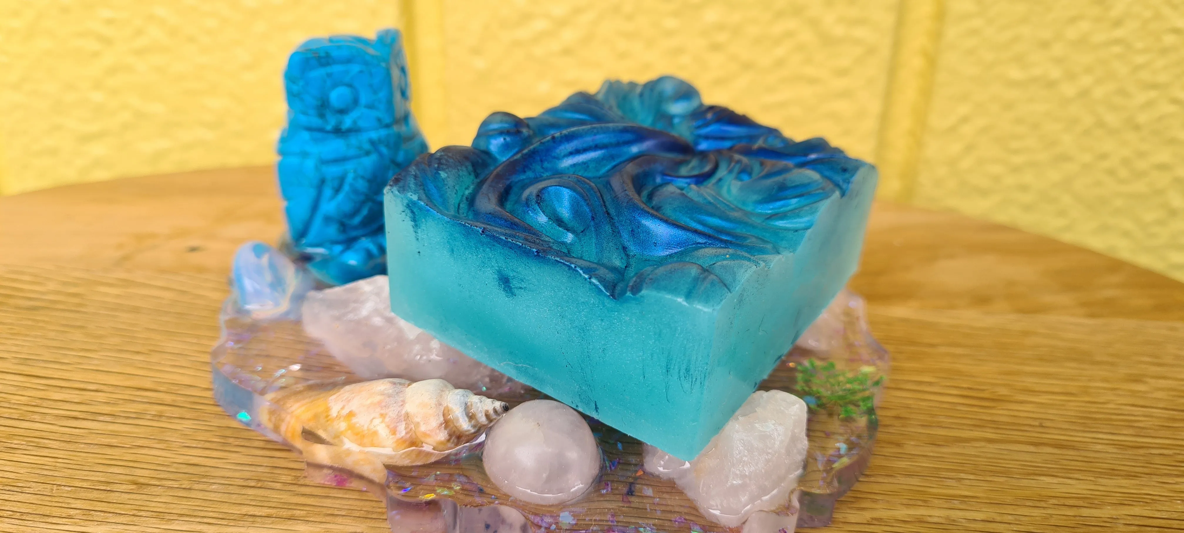HAND MADE BY ME CRYSTAL SOAP DISHES