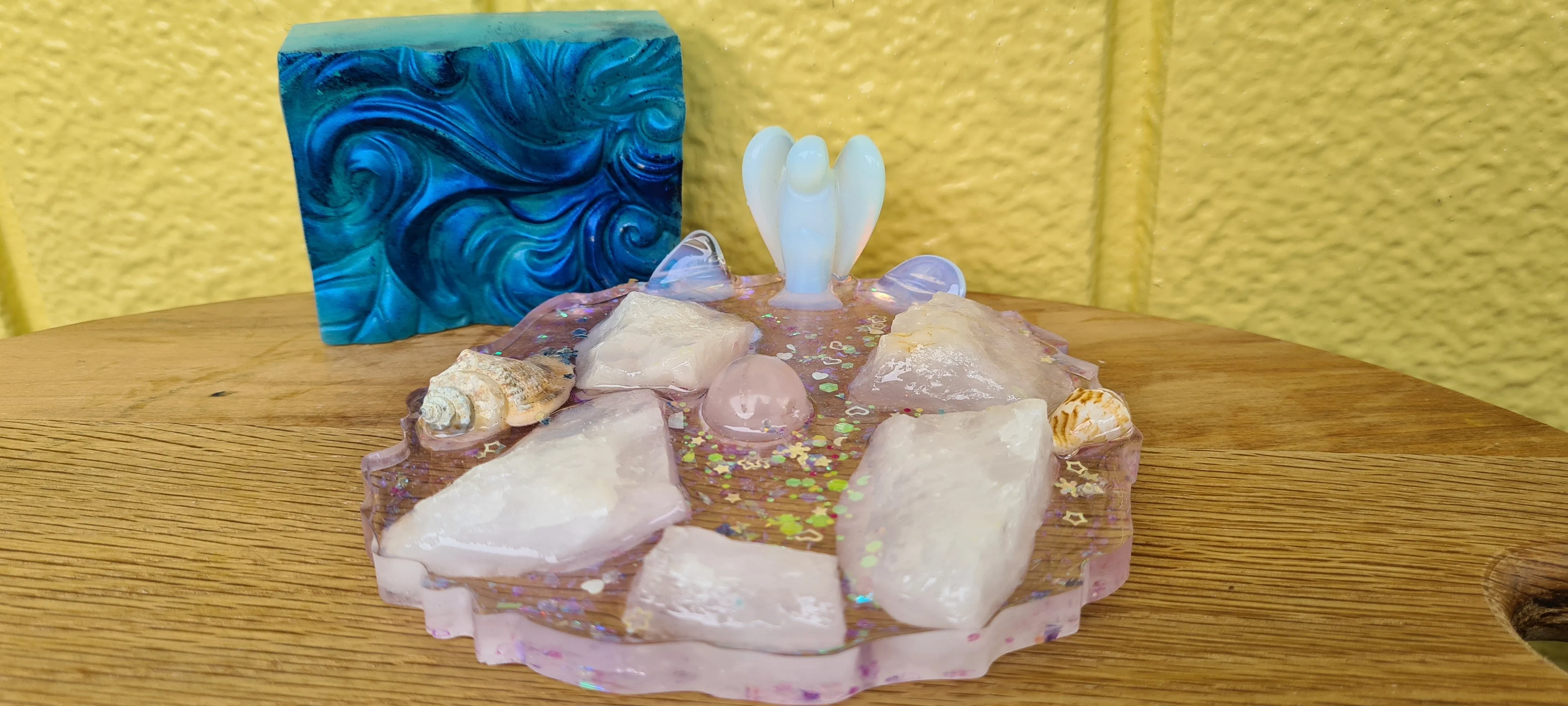HAND MADE BY ME CRYSTAL SOAP DISHES
