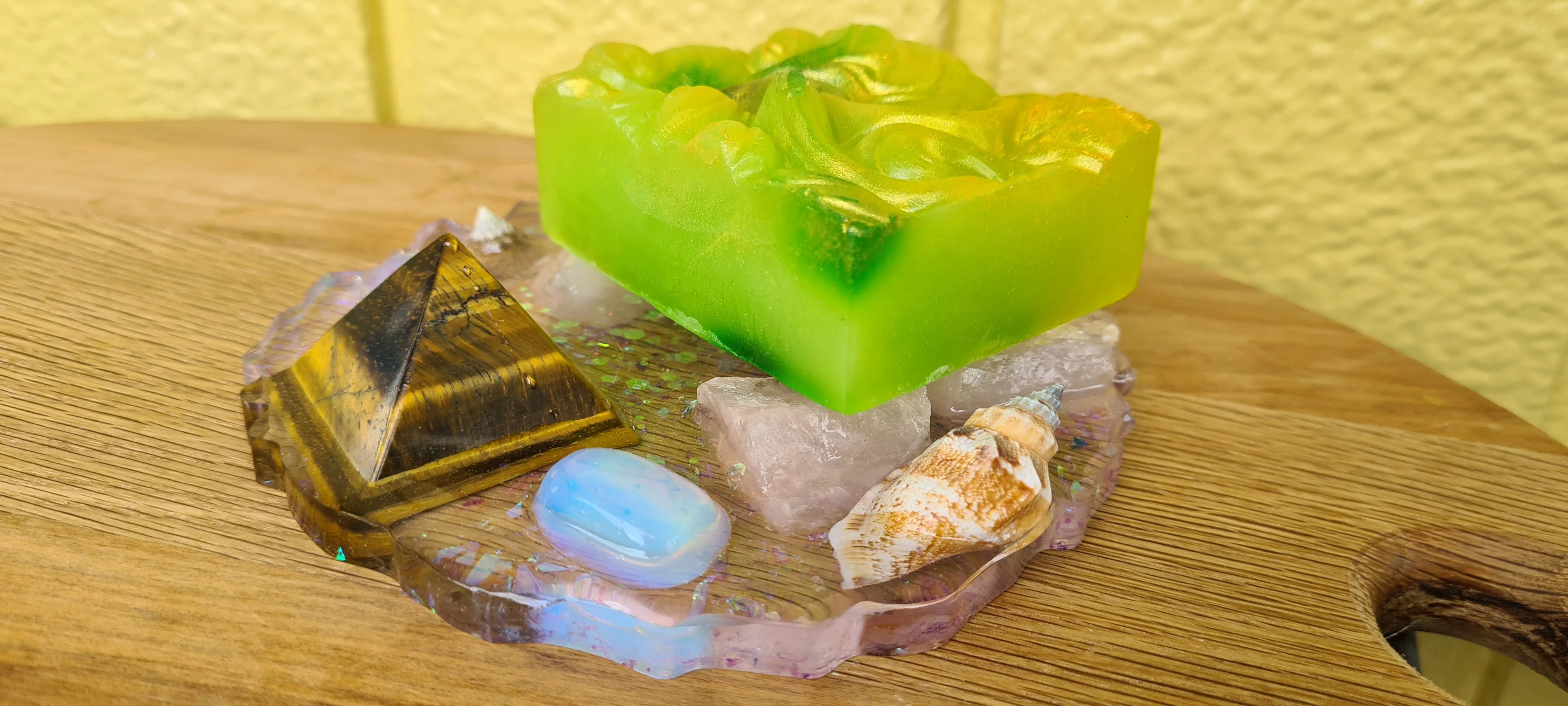 HAND MADE BY ME CRYSTAL SOAP DISHES