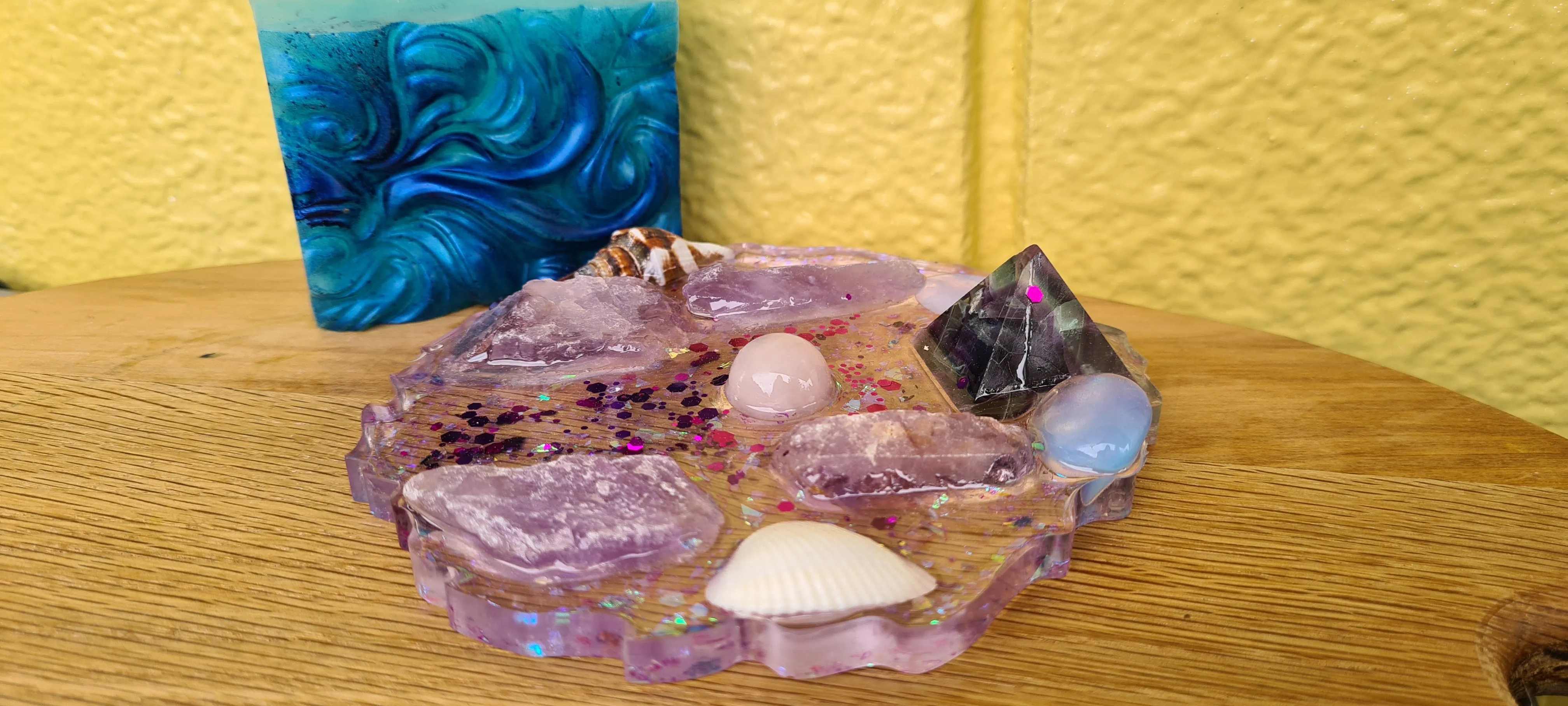 HAND MADE BY ME CRYSTAL SOAP DISHES