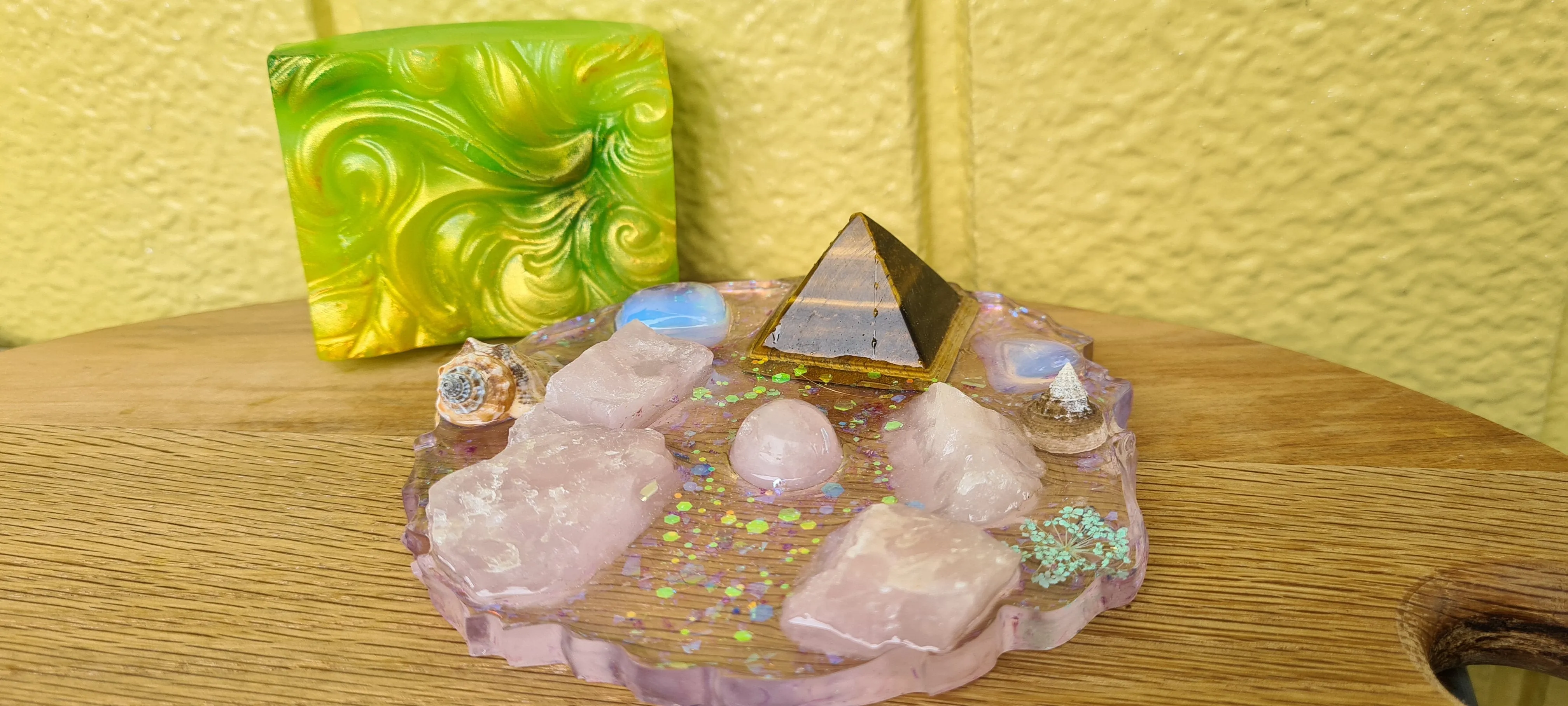 HAND MADE BY ME CRYSTAL SOAP DISHES