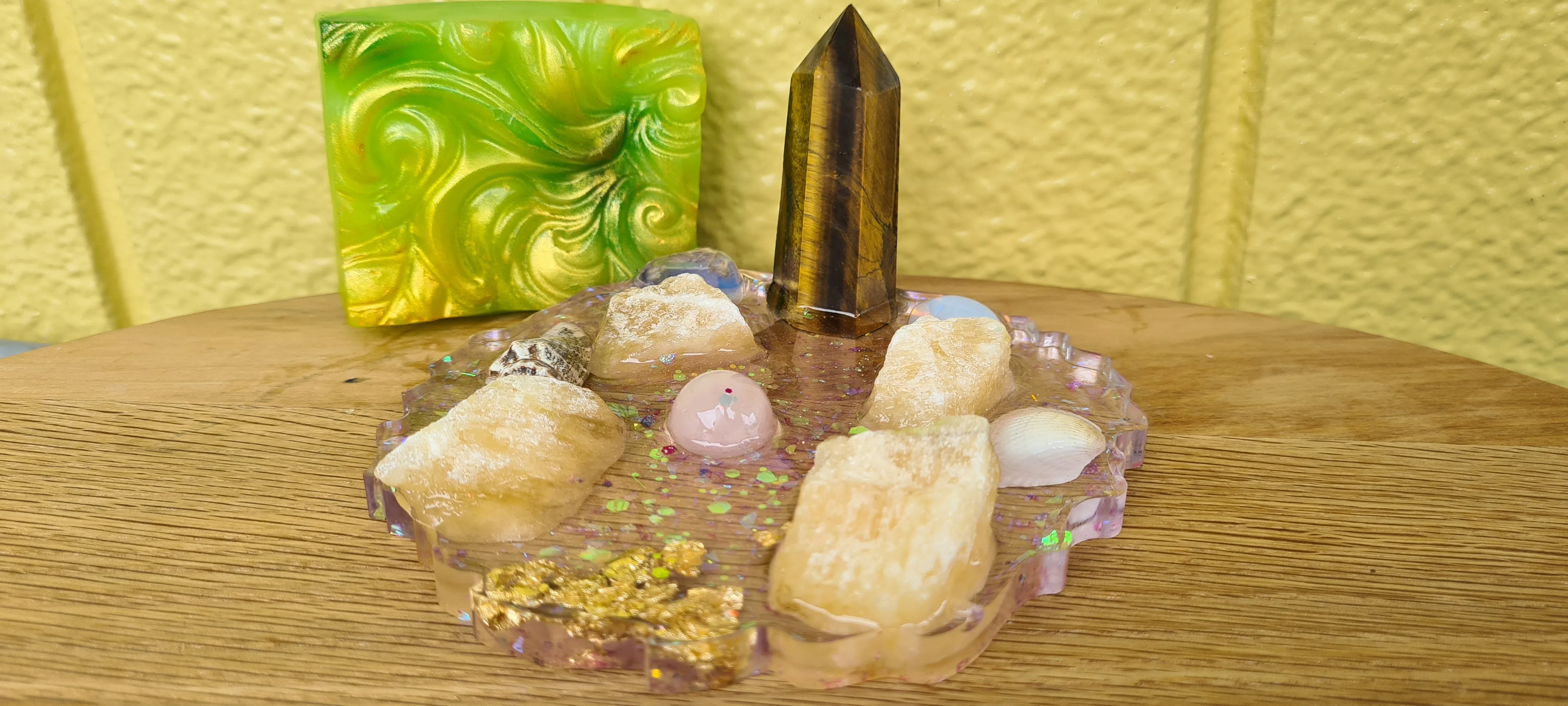 HAND MADE BY ME CRYSTAL SOAP DISHES
