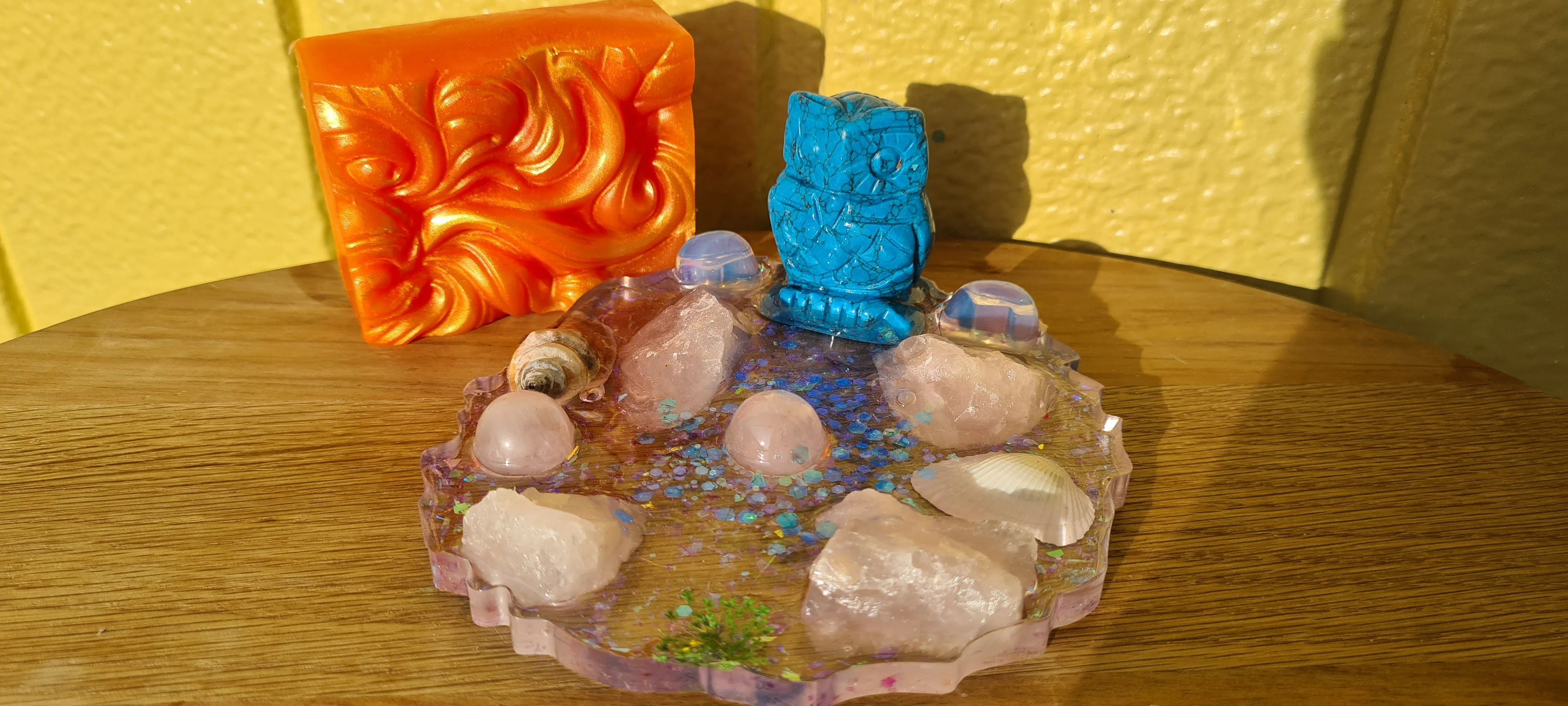 HAND MADE BY ME CRYSTAL SOAP DISHES