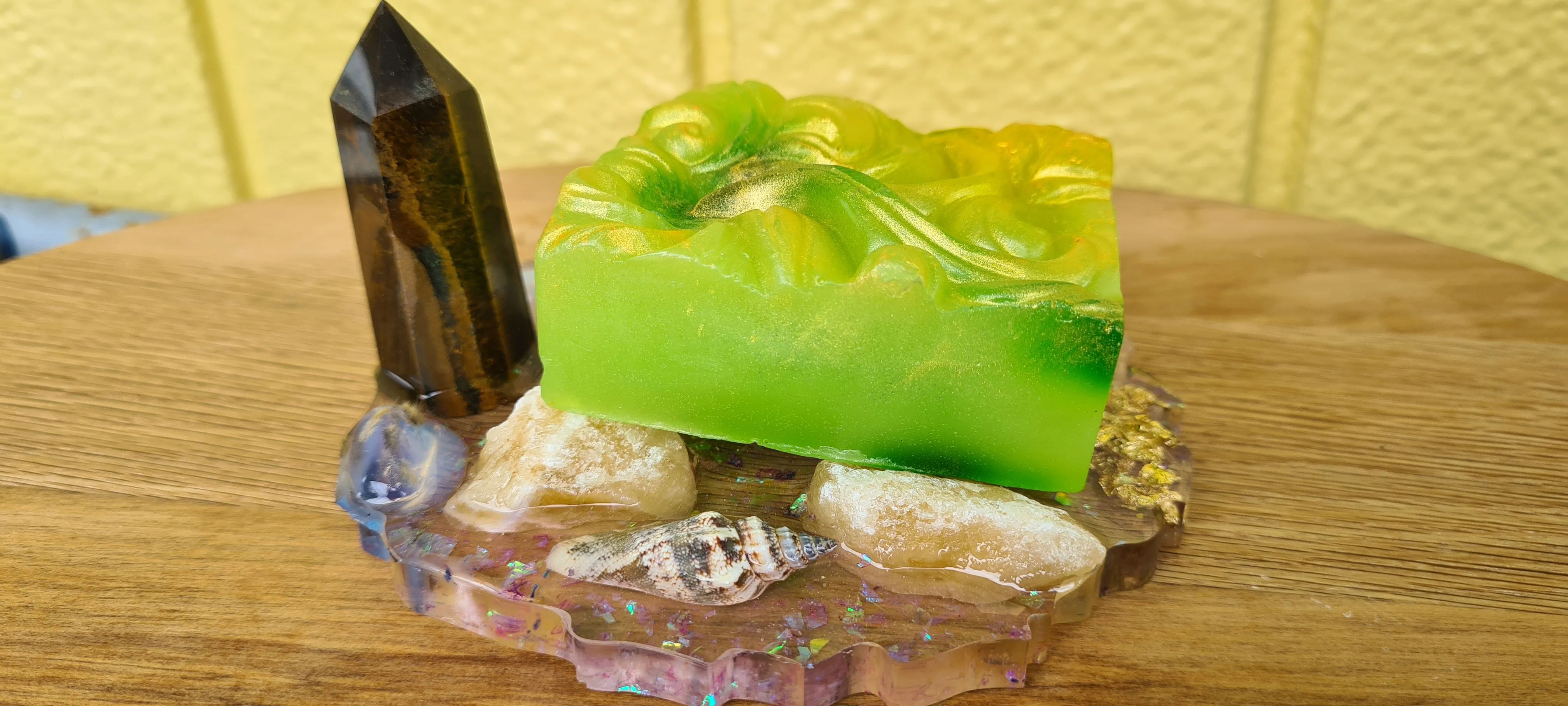 HAND MADE BY ME CRYSTAL SOAP DISHES