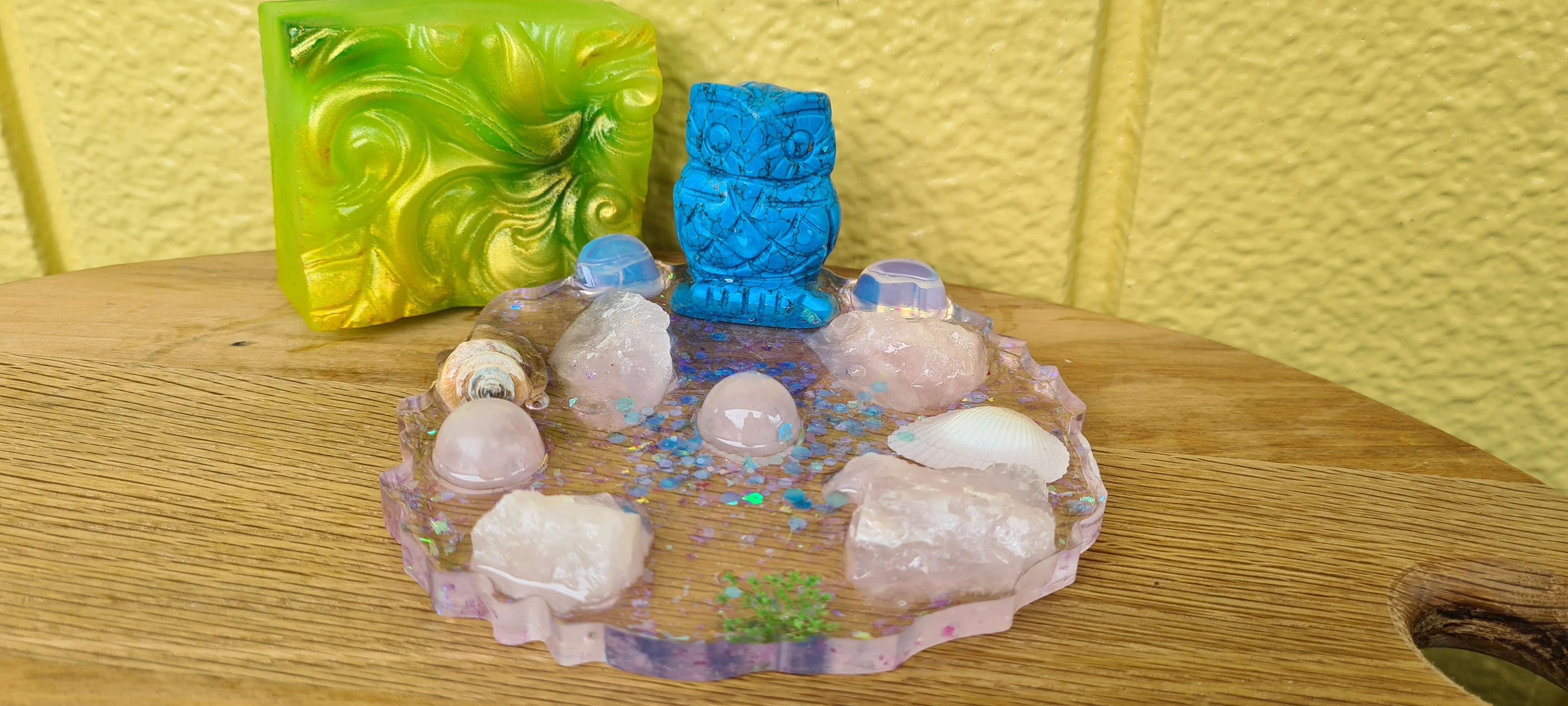 HAND MADE BY ME CRYSTAL SOAP DISHES