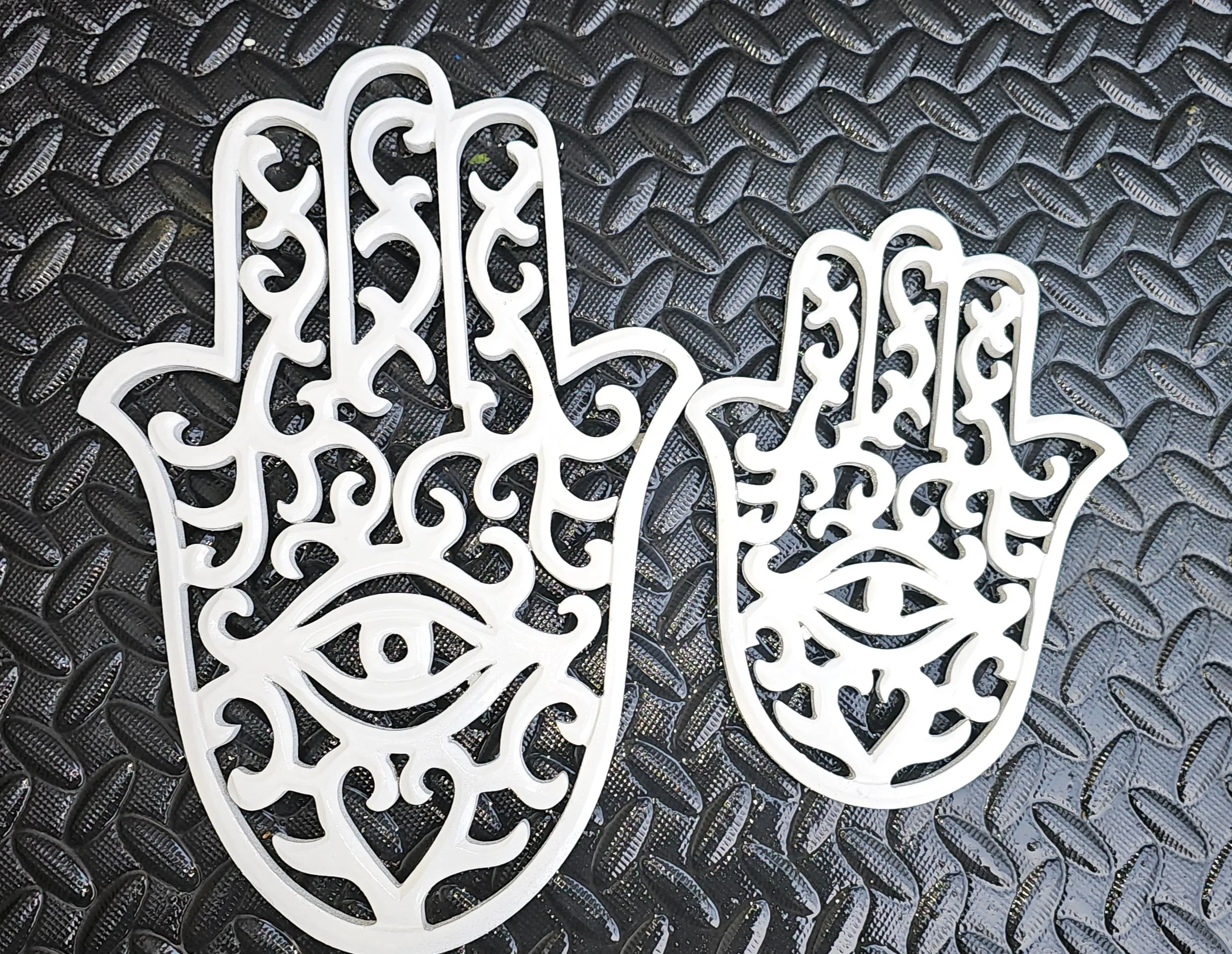 HAND PAINTED WOOD HAMSA WALL ART SETS-5 colours