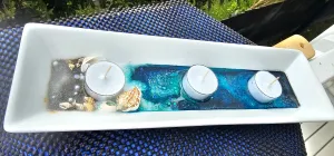 HANDMADE BEACHY SCENE CANDLE HOLDER PLATTER