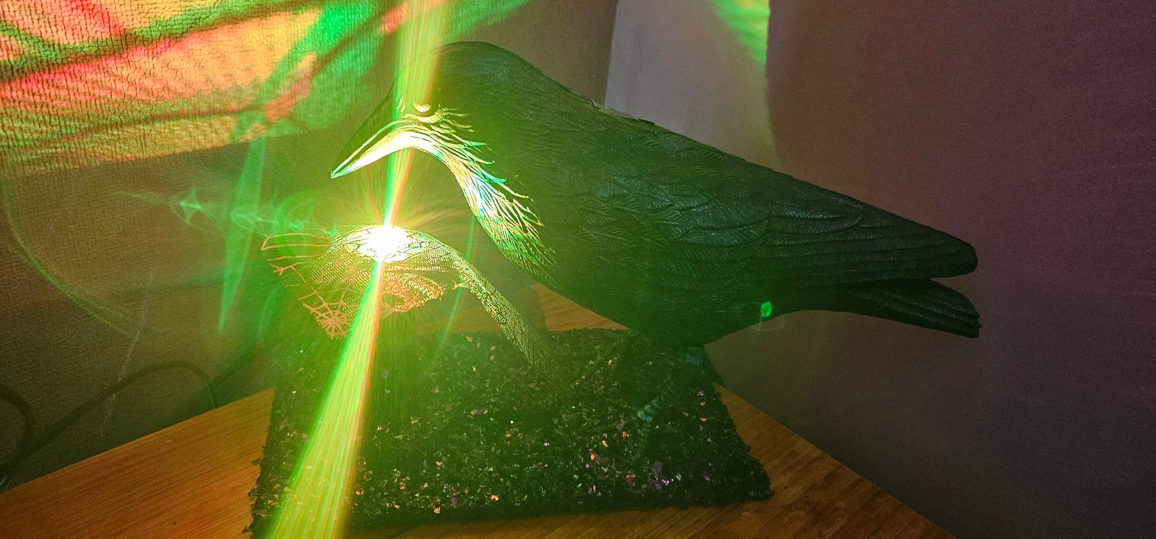 HANDMADE BLACK CROW LAMP