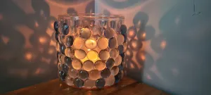 HANDMADE CANDLE HOLDER-glass beads