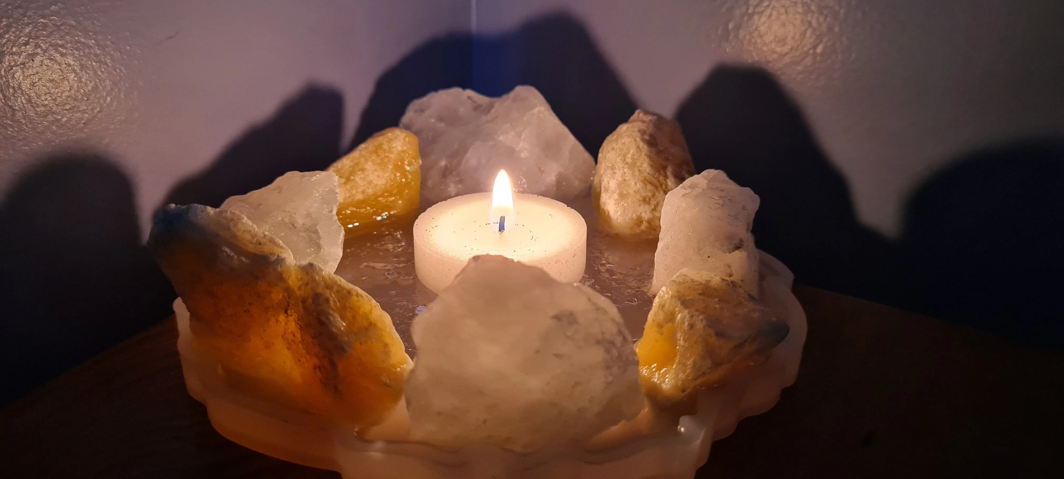 HANDMADE CRYSTAL TEA LIGHT CANDLE HOLDERS-made by me.
