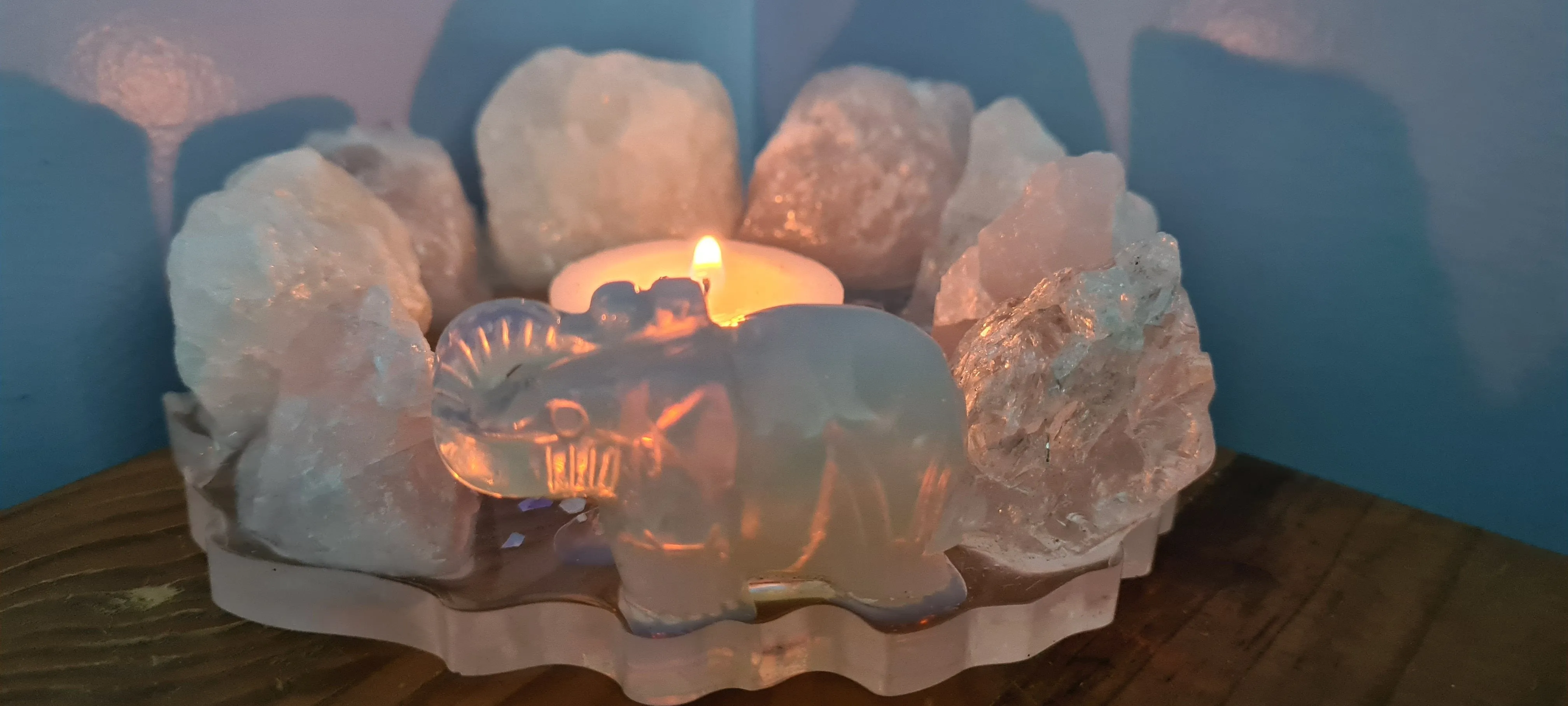 HANDMADE CRYSTAL TEA LIGHT CANDLE HOLDERS-made by me.