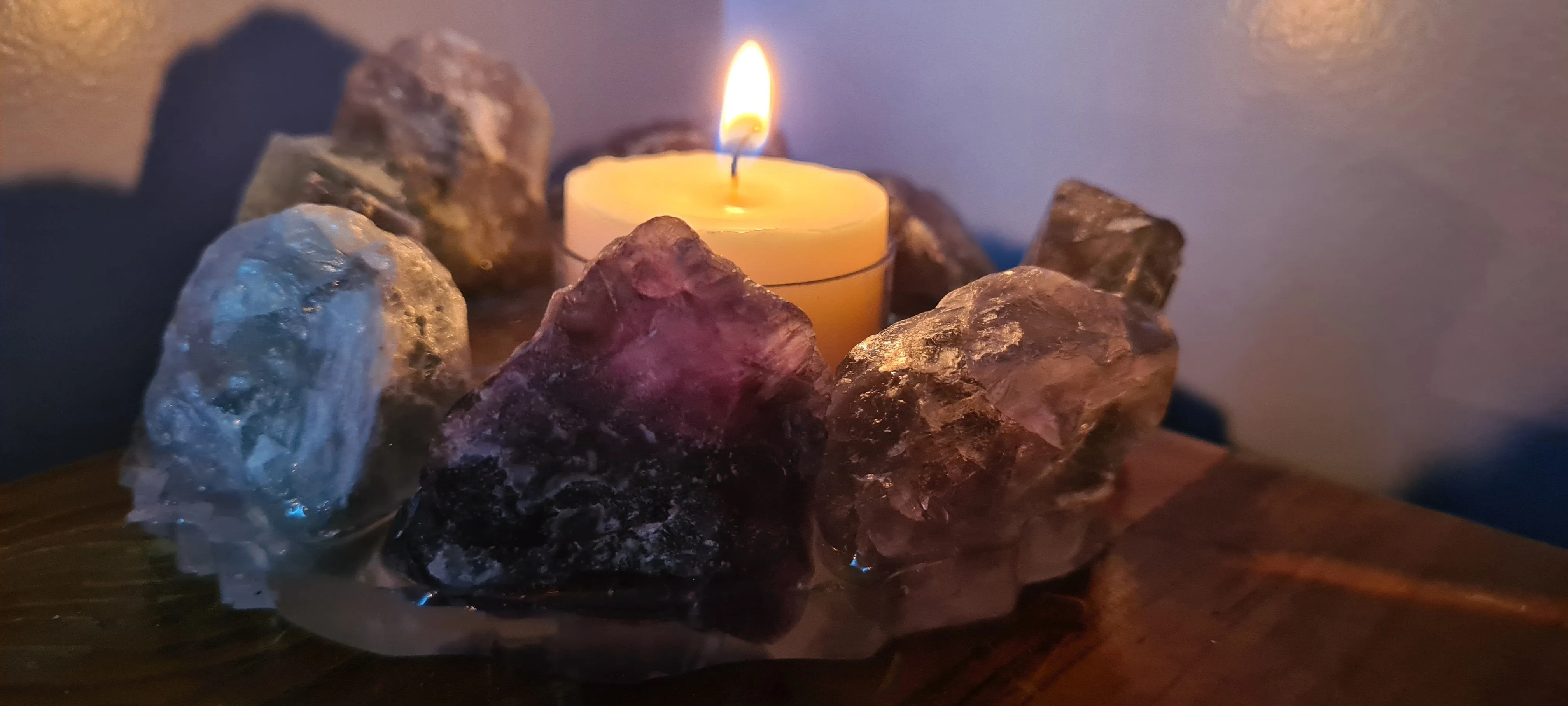 HANDMADE CRYSTAL TEA LIGHT CANDLE HOLDERS-made by me.