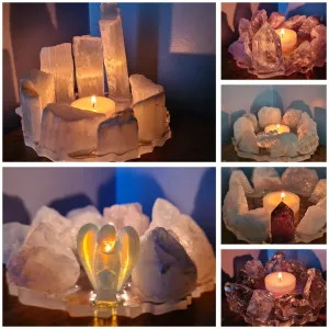 HANDMADE CRYSTAL TEA LIGHT CANDLE HOLDERS-made by me.