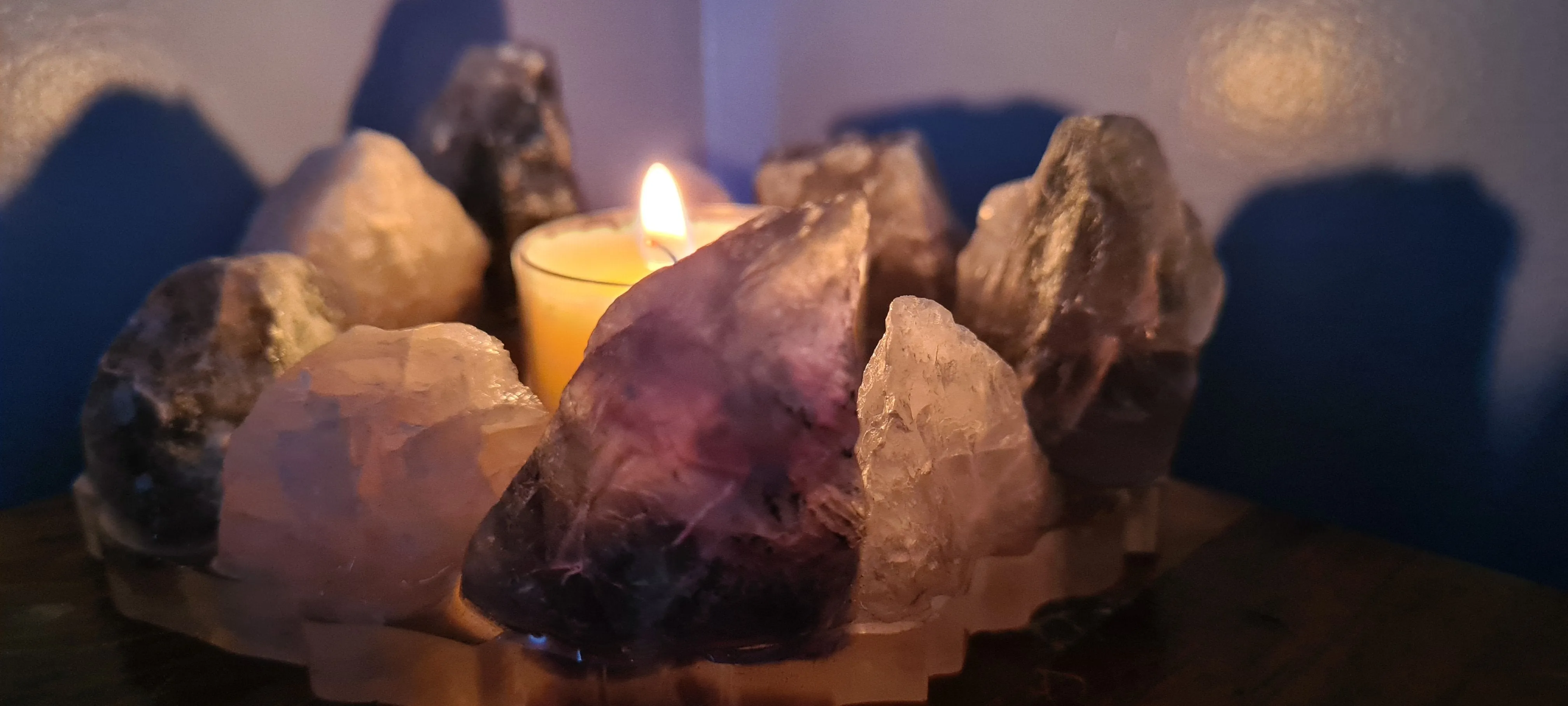 HANDMADE CRYSTAL TEA LIGHT CANDLE HOLDERS-made by me.